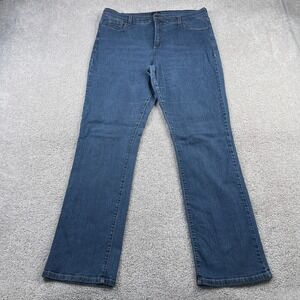 NYDJ Jean Womens 18‎ Blue Straight Leg High Rise Stretch Denim Made in USA